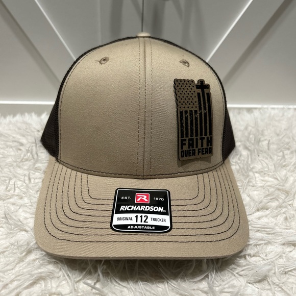Faith over fear. Laser engraved Richardson 112 trucker hat. - Picture 2 of 3